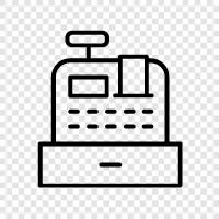 Register, Kassenautomat, Kassenschublade, Buchhaltung symbol