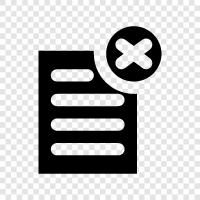 rejected document, document not accepted, document rejected icon svg