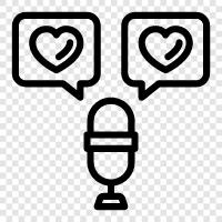 relationships, talk show, love talk show icon svg