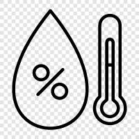 relative humidity, dew point, saturation, wet bulb temperature icon svg