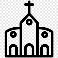 religion, faith, congregation, pews icon svg