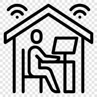 remote working, telecommuting, telework, telework environment icon svg