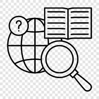 research, online research, library research, scholarly research icon svg