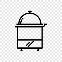 restaurant cart, food cart, food delivery, food truck icon svg