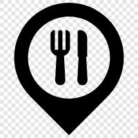 restaurant map, restaurant menu, restaurant ratings, restaurant reviews icon svg