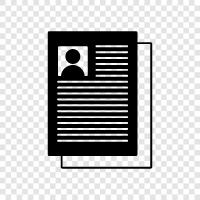 resume, job search, writing, online application icon svg