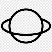 Ringsystem, Saturns Mond Iapetus, Mondatmosphäre, Mond symbol