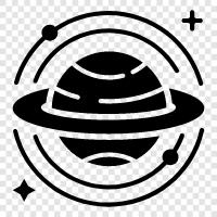 ring system, Saturn, planet, moons icon svg