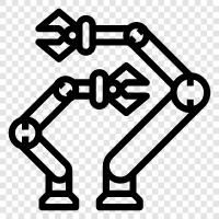 Roboterarmtechnik, Roboterarmfertigung, Roboterarmkonstruktion, Roboterarmteile symbol