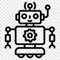 robot toys, robot cars, robot factories, robot security icon svg