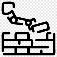 Roboterbaumaschinen, Roboterbauunternehmen, Roboterbaustoffe, Roboterbautechniken symbol