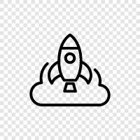 rocket, launch, satellite, orbital icon svg