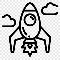 rocket, spacecraft, space, orbit icon svg