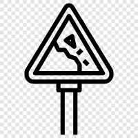 Rocks, Falling Rocks Sign icon svg