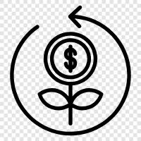 ROI, investment, profitability, upside potential icon svg