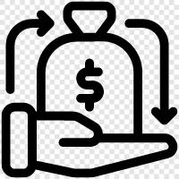 ROI, cash flow, net income, profitability icon svg