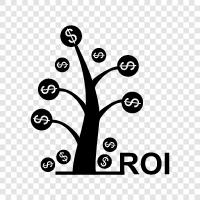 ROI, return on investment formula, ROI calculation, return on investment icon svg