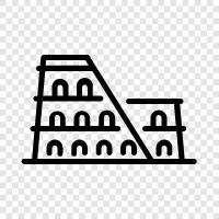 roman, amphitheater, ancient, historic icon svg