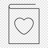 romance textbook, love book, love novel, love story icon svg