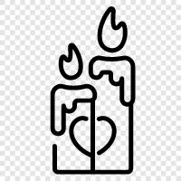 Romantic Candle, Valentines Day Candle, Birthday Candle, Love Candle icon svg
