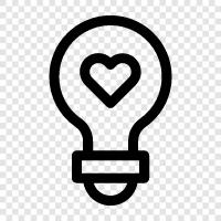 romantic, love light, love bulb light, romantic light icon svg