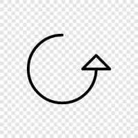 rotate around, rotate in a circle, rotate counterclockwise, rotate up icon svg