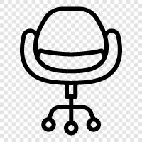 rotating chair, rotating office chair, office chair with swivel, office icon svg