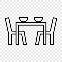 round dining table, rectangular dining table, kitchen dining table, breakfast dining table icon svg