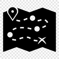 route, route points, navigation aid, waypoint icon svg