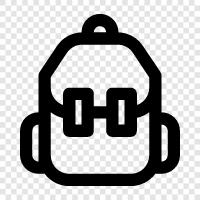 rucksack, travel backpack, daypack, hiking backpack icon svg