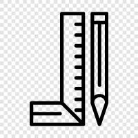 Lineal und Kompass, Lineal und gerader Rand, Lineal und Protraktor, Lineal symbol