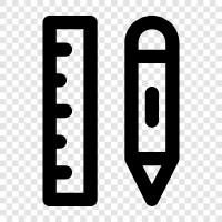 ruler, pencil, measuring, drawing icon svg