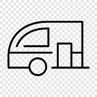 RVs, vanlife, camping, caravan icon svg