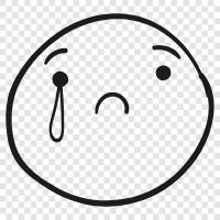 sad face, sad crying face, crying with a smile, crying with tears icon svg