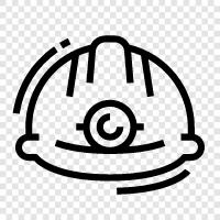 safety helmet, construction worker, cement mixer, scaffold icon svg