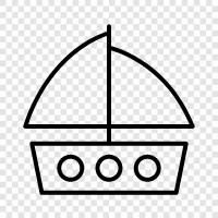 sailboat, cruising, fishing, sailing icon svg