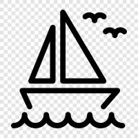 Sailboat, Boat, Cruising, Sailing icon svg