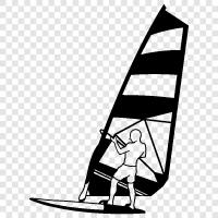 sailing, kitesurfing, surfing, windsurfing icon svg