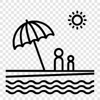 sand, sun, sea, waves icon svg