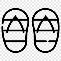 sandals, flip flops, beach, sun icon svg