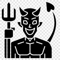 Satan, evil, black, hell icon svg