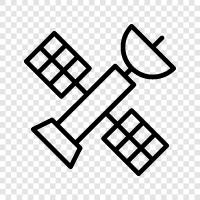 Satellitenbilder, Satellitenbildgebung, SatellitenMapping, Satellitentechnik symbol