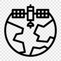 Satellitentechnik, Satellitenkommunikationssysteme, Satellitennetze, Satellitenkommunikationsdienste symbol