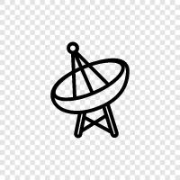 Satellitenfernsehen, Satellitenradio, Satellitennavigation, Satellitenbildgebung symbol