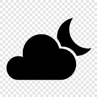 satellite, moon, clouds, nature icon svg