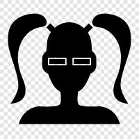 Saturnine, Saturnine girl, Saturnine woman, Saturnine women icon svg