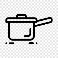 saucepan, saucepan lid, saucepan handle, saucepan dimensions icon svg