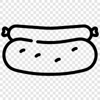 sausage, wiener, frankfurter, bratwurst icon svg