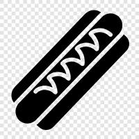 sausage, frankfurter, grilled, bun icon svg