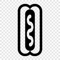 sausage, frankfurter, Hotdog icon svg